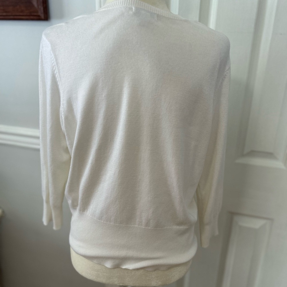 Cato Cardigan sweater woman size 14/16w button down 4/4 sleeves white - Picture 2 of 4